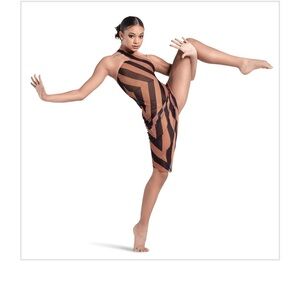 Striped asymmetrical dance costume